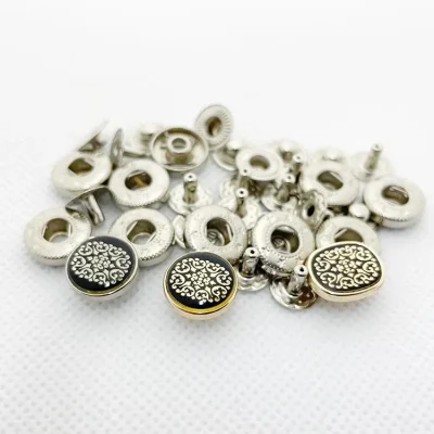 Stocking OEM Button Branded Custom Logo Printed Metal Buttons for Chad