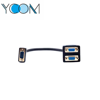 VGA Y Splitter Cable SVGA Male to Two Female Adapter Support 1080P