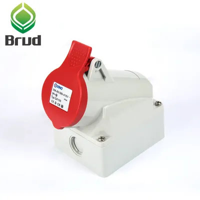 Cee/IEC 400V 16A 4p IP44 6h Waterproof Surface Mounted Female Plug Socket (QX105)