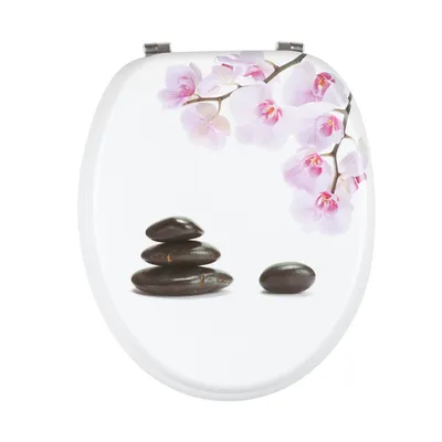 Light Odor Consistent Quality MDF Printing Soft Close Hinges Toilet Seats for Retail Showroom