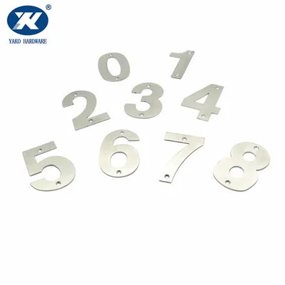 House Number Lettering Sign Outdoor Silver Door Numbers Plate Home Address Signage