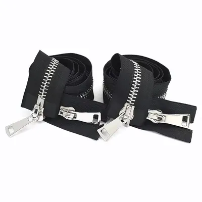 High Quality Metal Open-End Double Slider Zipper for Clothing Sewing Accessories & Bags with Auto Lock
