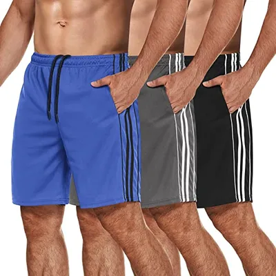 Men's Mesh Gym Shorts 7 Inch Sports Workout Drawstring Running Shorts with Pockets