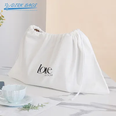 Custom Premium Gift Packaging Soft Brushed Cotton Drawstring Handbag Dust Bag