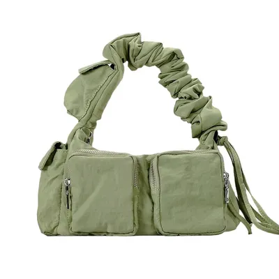 Drawstring Ruffle Cloud Lady Fashion Designer Handbags Multi-Pocket Nylon Fabric Crossbody Shoulder Tote Handbag Bag