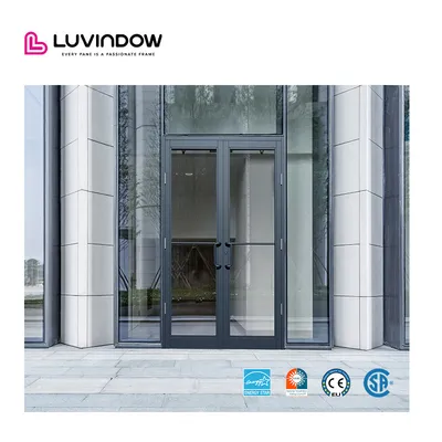 Customized Horizontal Anti-Theft Front Aluminum Exterior Folding Tempered Glass Commercial Door 110s