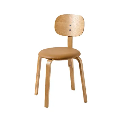 Commercial Furniture Wooden Dining Chair Made of White Oak with PU Cushion