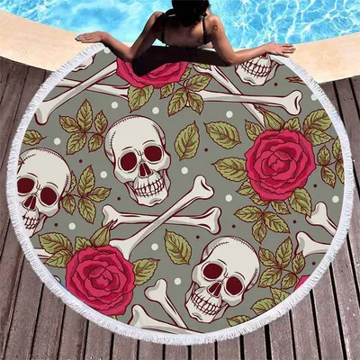 Cheap Stock Sublimation Print Quick Dry Large Size 100%Polyester Microfiber Round Beach Towel with White Tassels