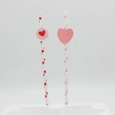 Eco-Friendly Valentine's Day Paper Straws for Stylish Gatherings