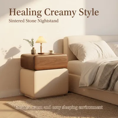 Modern Wooden Nightstand, Minimalist Bedside Cabinet Furniture Bedside Table