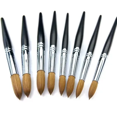 High Quality Black 100% Kolinsky Acrylic Brush Wooden Handle
