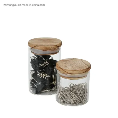 Glass Storage Jar for Paper Clip Glass Clip Box