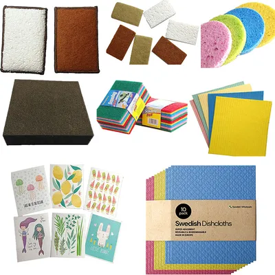 Household Nano Car Kitchen Cleaning Product Drying Towel Scrubber Detailing Bath PVA Dish Non Woven Abrasive Duster Sponge Scouring Pad Cloth Scourers with Net