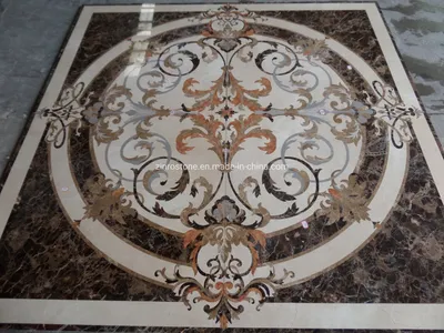 Customized Marble Stone Tile Water Jet Pattern Circle Medallion for Interior Flooring Decorative