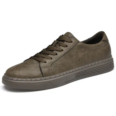 Wholesale Sporty Lace-up Genuine Leather Walking Shoes Office Party Daily Casual Shoes for Men