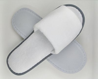 Customized White Color Cotton Terry Four Seasons Hotel Slippers
