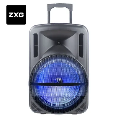 Powered PRO Audio Home Theater Outdoor Portable Trolley Party Music Powerful Speaker Bluetooth Active Speaker with MP3 Player LED Light FM Radio Battery Fashion