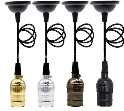 Retro Edison Chandelier DIY Aluminum Case with Wire Cap Holder String Bulb Light Indoor