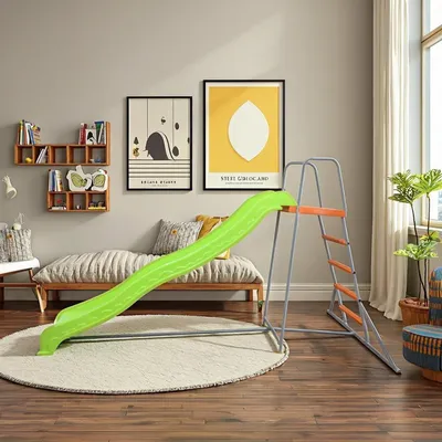 Customizable Kids' Play Plastic and Iron Slide for Both Indoor and Outdoor Playground Use