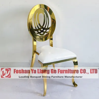 Yaliangge Banquet Chair Wholesale Chairs Gold Stainless Steel Dining Chair Wedding Banquet Hall Chairs