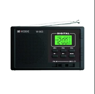 Portable FM/Am/Sw1-7 High-Sensitivity Family Quality Gift Digiral Radio Black