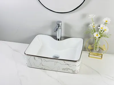 Modern Ceramic Bathroom Sink with Stylish Faucet and Drain Wash Basin