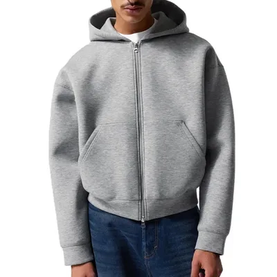 Custom Zip up Oversized Streetwear Essentials Sweatshirt Heavyweight Scuba Jacket Hoodie Men