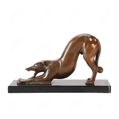 Art Deco Dog Bronze Statue