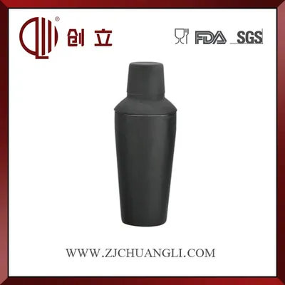 750ml Black Rubber Painted Cocktail Shaker Bottle