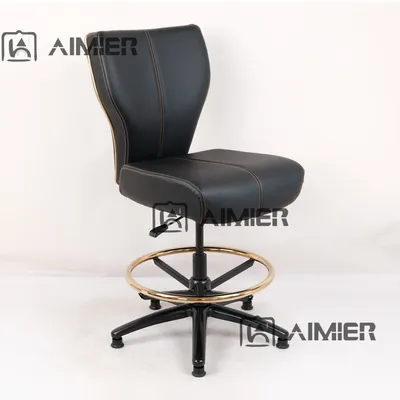 Poker Table Chair Baccarat Seating with Metal Base Slot Machine Casino Chair