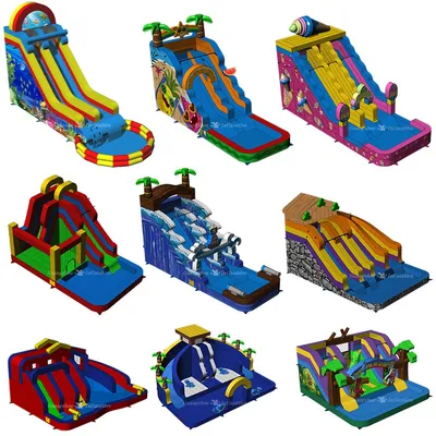Customizable Outdoor Adult Commercial Giant Inflatable Water Slide Cheap Backyard Inflatable Slide with Swimming Pool