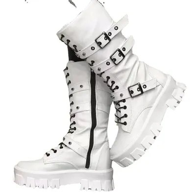 Custom Black Color Gothic Platform Shoes Boots for Goth Women