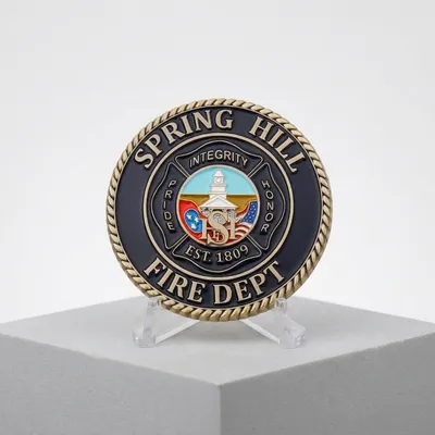 Design Your Die Casting Commemorative Souvenir Coin Custom 3D Zinc Alloy Gold Enamel Fire Department Firefighters Metal Challenge Coin