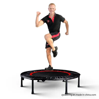 Unisex Quiet Miniature Indoor Rebounder Home Fitness Trampoline with Height Adjustable Bar