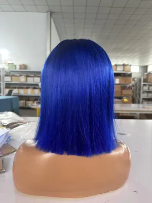 Red Pink Blue Purple Color Wig with Unprocess Human Hair
