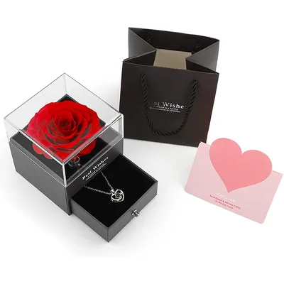 Newest Ideas Wedding Gift Luxury Acrylic Rose Box Custom for Preserved Roses Flower