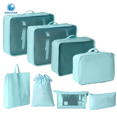 Durable 8PCS Nylon Travel Packing Cubes for Organized Luggage