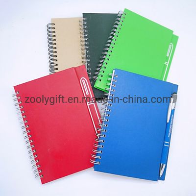 Customize Logo Eco-Friendly Natural Kraft Notebooks Cheap A5 Spiral Notebook with Pen