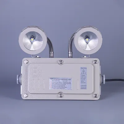 Aluminum Tempered Glass Rechargeable Twin Spot IP66 LED Emergency Exit Sign Explosion-Proof Emergency Lights