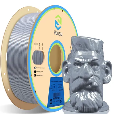 Top Quality PVB Filament Imported USA Raw Materials Alcohol Polishing High Gloss 3D Printing PVB Filament 3D Printers Shiny Finish Materails Silver PVB Filament