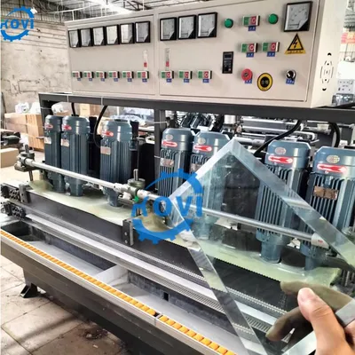 Straight Line Glass Beveling Edge Polishing Chamfering Mirror Rock Slab Grinding Machine