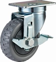 Medium Duty Polyure Caster with Type Veins (Side Brake)