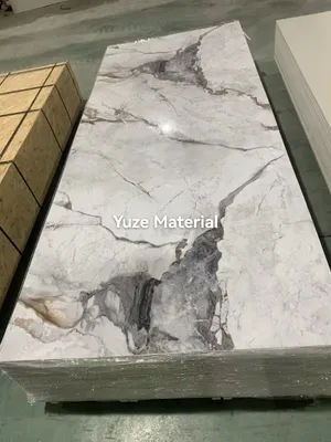 Anti-Scratch PVC Marble Panel Glossy 3D-Effect Marble Board