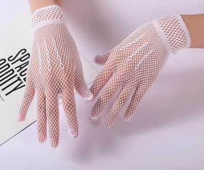 White Nylon Mesh Glove