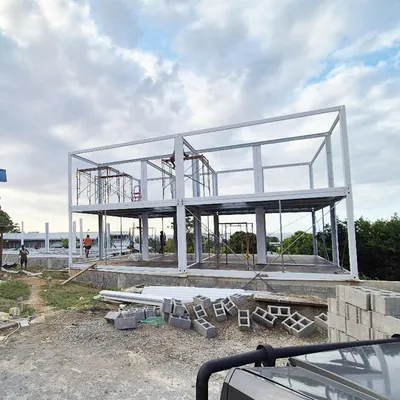 Container House Steel Frame / Modular Container Building Structure for Prefabricated Housing