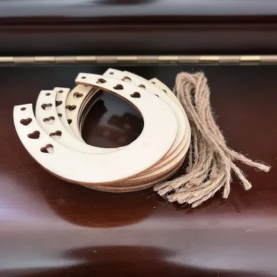 Unpainted Wooden Horseshoe with Heart Design for Wood DIY Crafts
