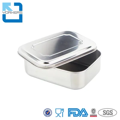 Reusable School Metal Food Container Kids Sandwich Bento Stainless Steel Lunch Box