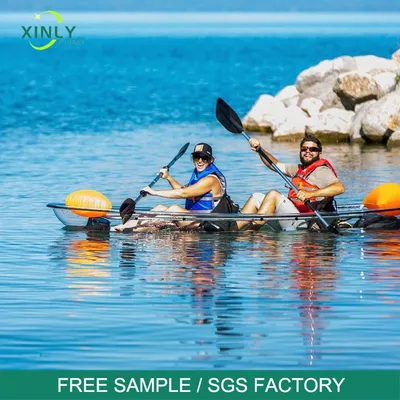 Double Seat Kayak PC Transparent Kayak Ocean Clear Bottom with Paddles