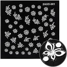 2D Custom Black, White Nail Sticker