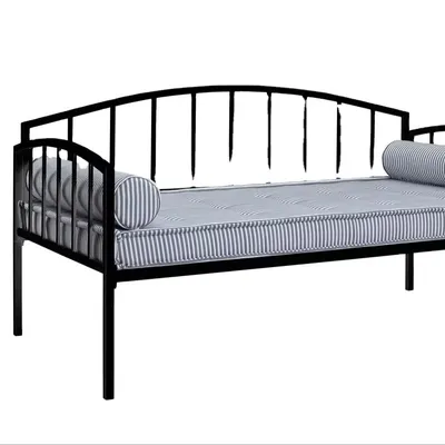 Sofa Bed Metal Frame, Double Bed, Black, Double Bed Frame Upholstered Platform Bed, 4 Storage Drawers, Large Storage Space/Strong
